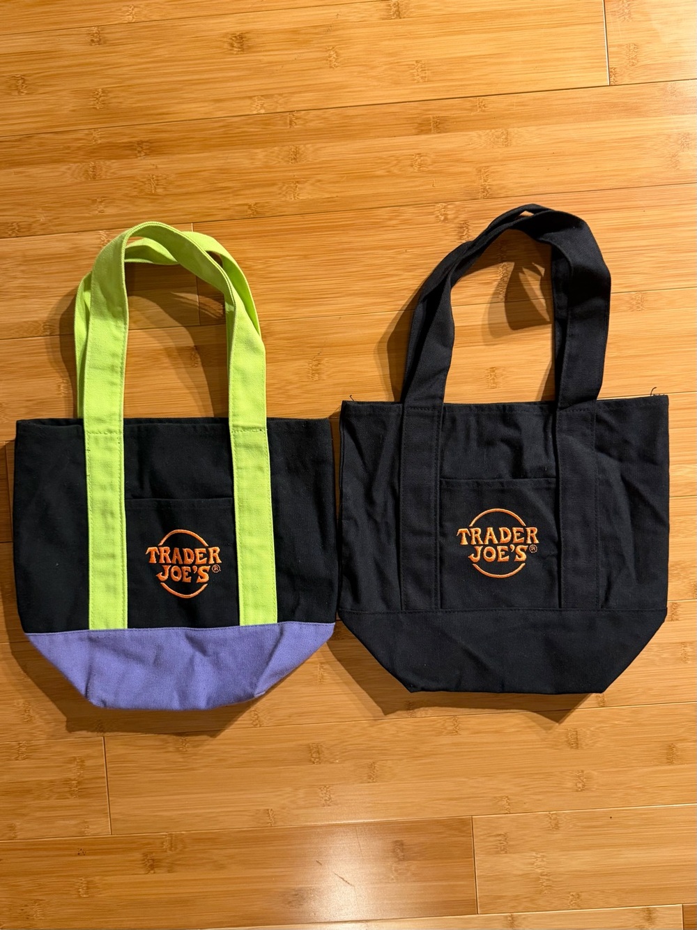 Trader Joe’s Mini Totes Reusable Canvas Bags - Set of 2